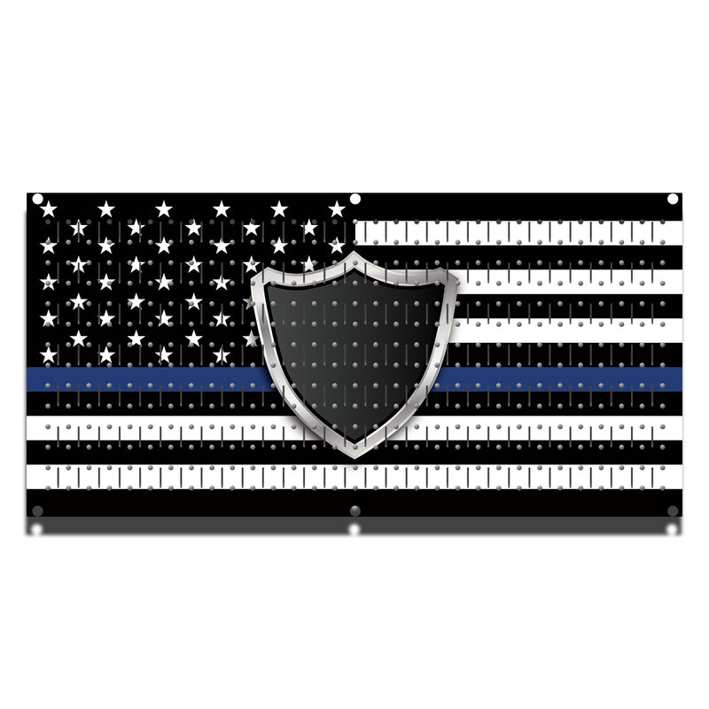 HHWC11036- Police Blue Line (1 Panel) | 16" x 32"(wide) | Printed Pegboard | Horizontal