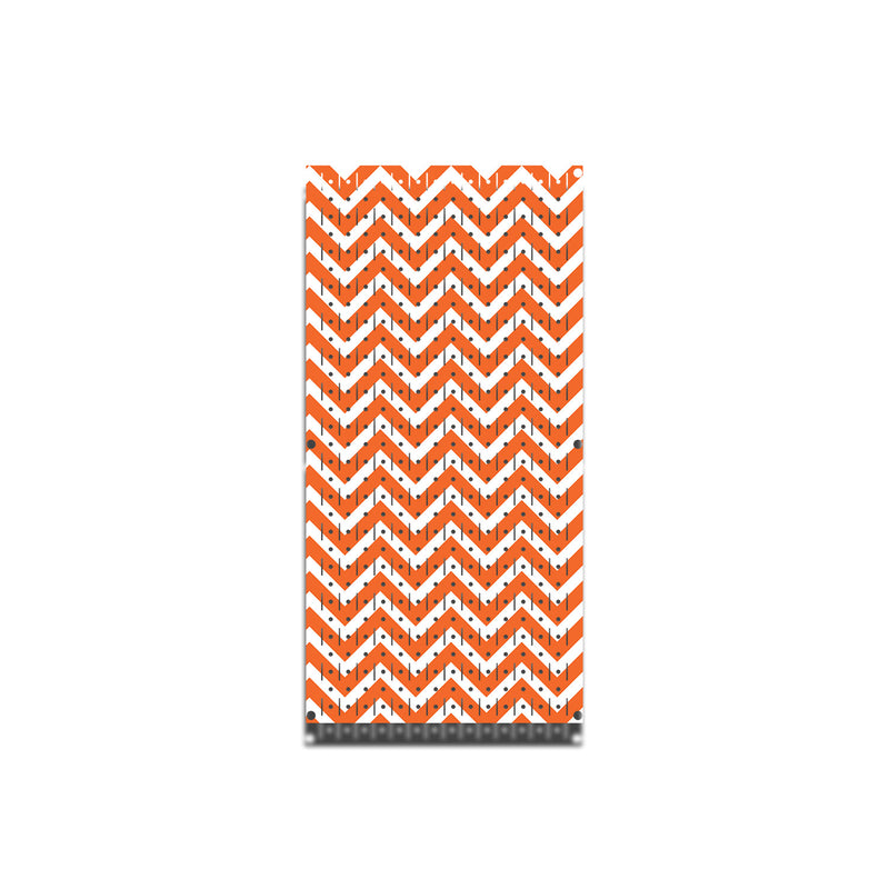 HWC11026C - Chevron Orange & White (1) Panel | 16" x 32"(tall) | VERTICAL Printed Pegboards | Stock Customizable