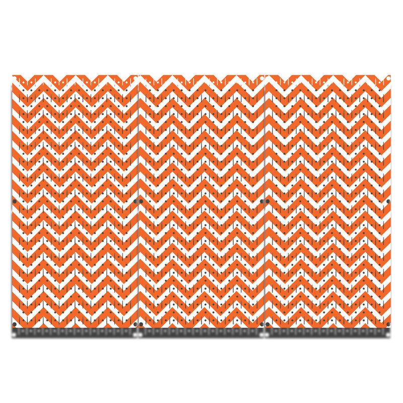 HWC13026- Chevron Orange & White | Printed Wall Control Pegboard by HangTime®