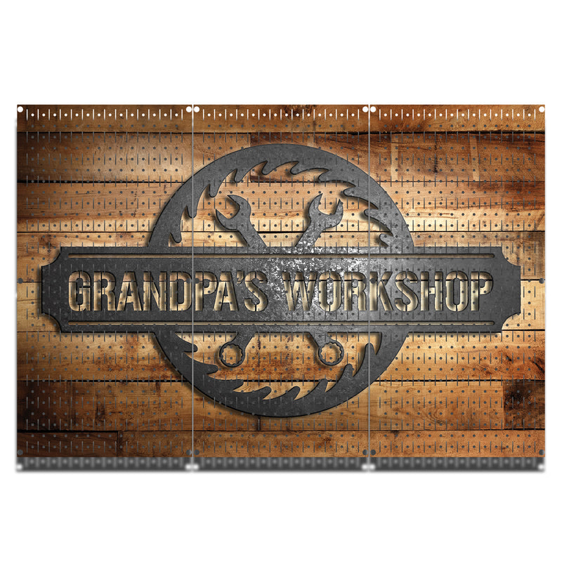 HWC13124 Grandpa's Workshop (3 Panels) | 48" x 32" (tall) | Printed Pegboard