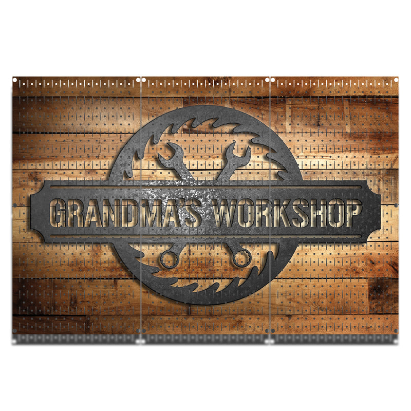 HWC13125 Grandma's Workshop (3 Panels) | 48" x 32" (tall) | Printed Pegboard